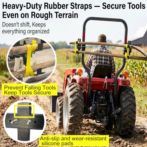 Tractor ROPS Tool Holder 2PC Universal Heavy Duty Tractor Tool Carrier Rack