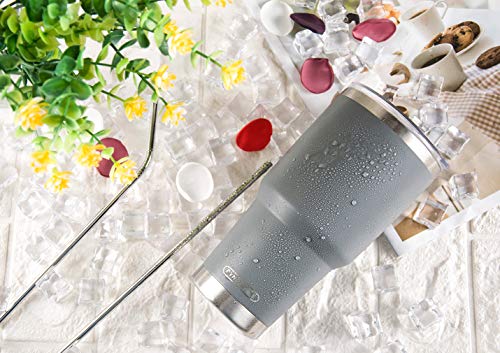 D·S 30oz Grey Tumbler Double Wall Vacuum Insulated Travel Coffee Mug - color: Gray