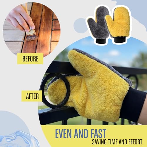 Paint Mitt Stain Mitts Reusable Microfiber - color: Gray,yellow