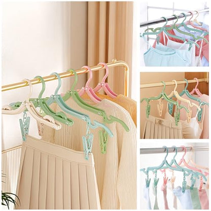 26Pcs Travel Hangers Foldable with 52Pcs Clips: Folding Hangers, Non Slip Portable Hanger for Cruise Ship Essentials Suitcase Camping Flying RV Drying Rack, 4 Colors