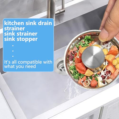 Upgraded 3-in-1 Pop-Up Kitchen Sink Drain Strainer Stopper - color: Silver, size: 1 Pack