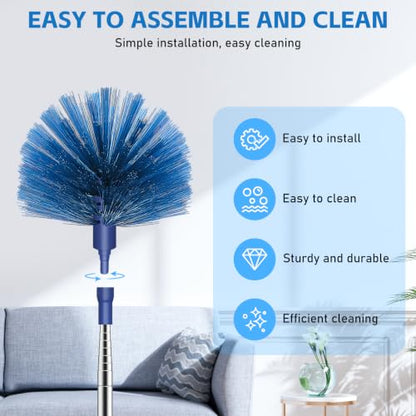 SetSail Cobweb Duster with Extension Pole, for Cobweb Cleaning,Blue - color: Blue, size: Cobweb Brush