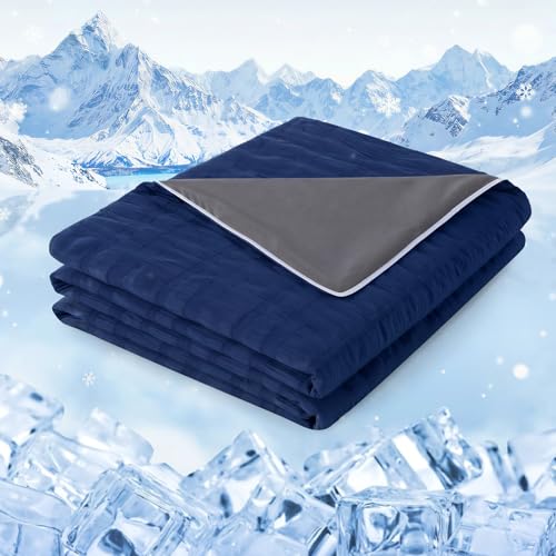 GEMBED Summer Cooling Blanket for Hot Sleepers - Queen Size, 90"x90" - color: Deep Blue, size: Queen (90"x90")