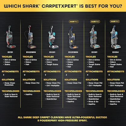 Shark CarpetXpert HairPro Carpet & Built-in Stain Cleaner, 2 Tools EX251BRN - style: CarpetXpert HairPro + Spot & Stain