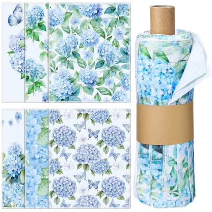 36 Pack Reusable Kitchen Cloths Cotton Towels, Hydrangea - style: Hydrangea