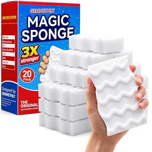 3X Density Magic Sponge Eraser, 20 Pack Cleaning Sponge for Kitchen & Bath