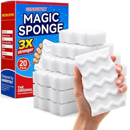 3X Density Magic Sponge Eraser, 20 Pack Cleaning Sponge for Kitchen & Bath