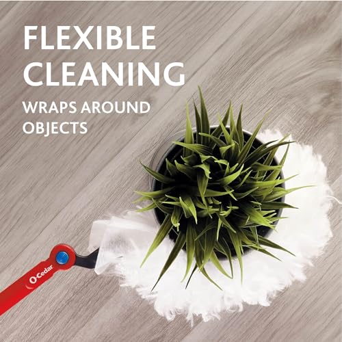 O-Cedar Flex & Catch Heavy Duty Dusting Kit with 3 Disposable Duster Refills | Extendable 3 Ft Handle with Stay-On Duster Hook | Traps 3X More Dust Than Feather Dusters