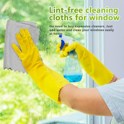 HOMEXCEL Glass Cleaning Cloths 6 PK, Lint Free Towel for Windows, Grey - color: Grey