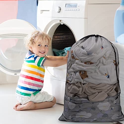 Meowoo 2Pcs Large Mesh Laundry Bag, 27×36inch - color: Black-2pcs, size: 27x36 inch
