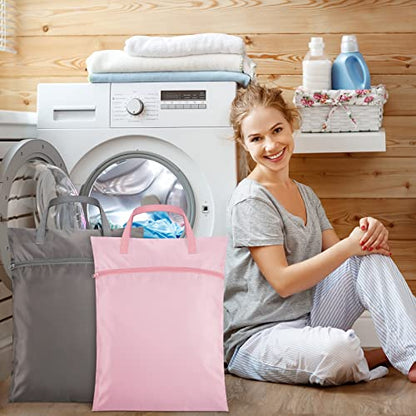 Oudain 2 Pcs Travel Laundry Bags Waterproof Dirty Clothes Bag, Pink, Gray - color: Pink, Gray