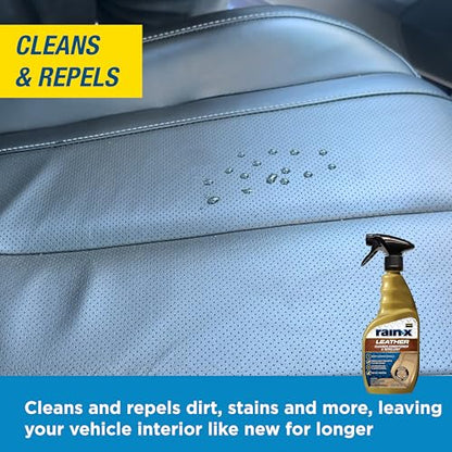 Rain-X 620236SRP Leather Cleaner Conditioner & Repellent for Car Interiors, Cleans + Repels while Moisturizing, Restores Leather to Natural, Fresh Scent without Residue 16 Fl Oz. - style: Leather Cleaner