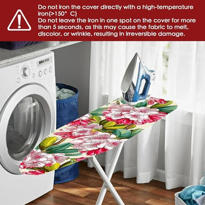 Nuxovilar Red White Floral Ironing Board Cover 15x54 Polyester - color: Cc01168, size: 18×49 inch