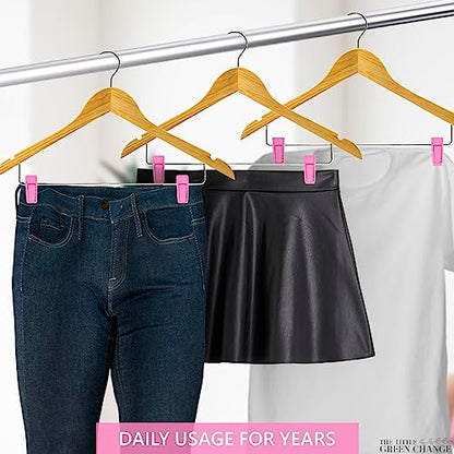 Hanger Clips for Pants, 40 Pcs, Plastic (Pink), for Dry and Wet Clothes - size: 40 Pack