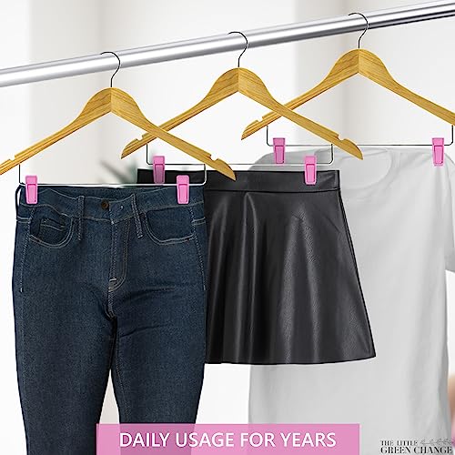 Hanger Clips for Pants, 20 Pcs, Plastic (Pink), for Dry and Wet Clothes - size: 20 Pack