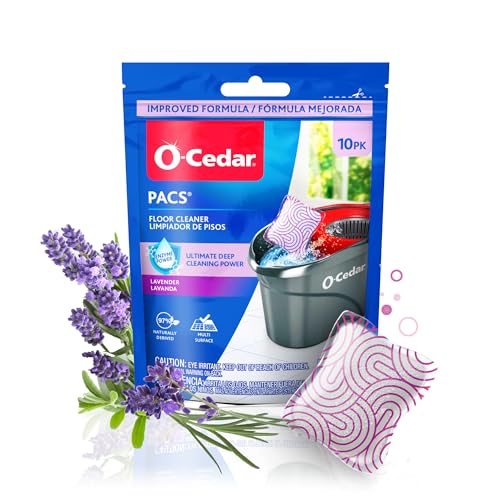 O-Cedar EasyWring Microfiber Spin Mop & Bucket Floor Cleaning System + 2 Extra Mop Head Replacements with Lavender Pac (Variety Pack)
