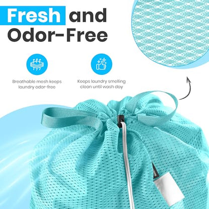 Handy Laundry Mesh XL Laundry Bag 24"x36" with Shoulder Strap, Teal - color: Teal, size: 1-Pack