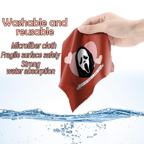 6 PCS Glasses Cleaning Cloth Eyeglass Cleaning Cloth Lens Eyeglasses Microfiber Cute Aesthetic Cloth for Unisex Women Girls Reusable Phone Screens Camera Multi-Patterns(6.3"x6.3")-Skull - color: N11-skull