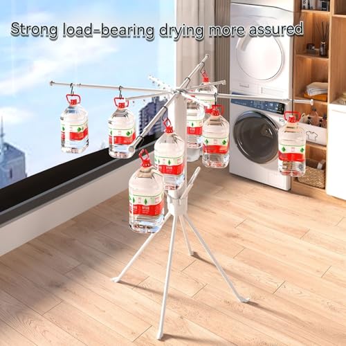 cjc Tripod Clothes Drying Rack Foldable, Collapsible Laundry Rack Indoor - color: White-8 Rods