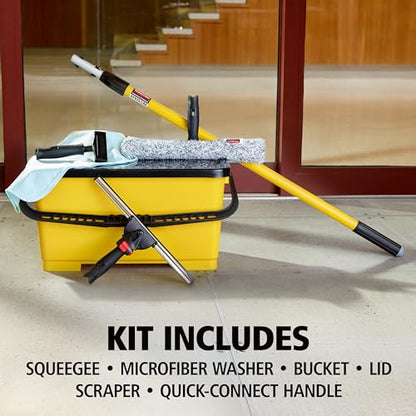 Rubbermaid Commercial Products 6-Piece Glass Window Cleaning Cleaning Starter Kit, Window Washing Kit, 14 Inch - style: Starter Kit