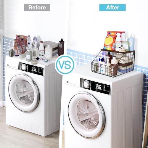 MSJGA Laundry Room Shelves, Wall Mounted Storage Basket, 11.8" Wx12 Dx8.5 H - size: 12"D
