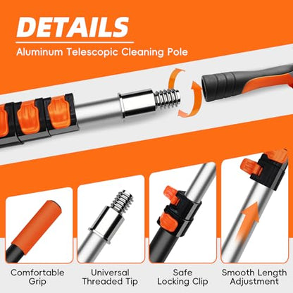 20 Foot High Dusters for Cleaning with 3-12 Foot Heavy Duty Extension Pole - size: 12 FT