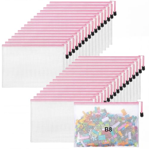 Jetec 32 Mesh Zipper Bags Bikini, Pink, 5.1 x 4.1 Inch, 32 Pcs - color: Pink, size: 5.1 x 4.1 Inch