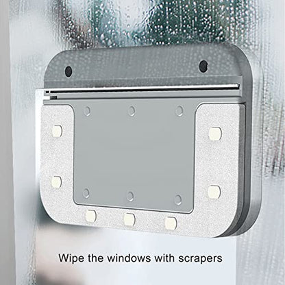 Double Sided Window Cleaner,Magnetic Window Cleaner Tool, Large Handle High Safety Sturdy Plastic Window Cleaning Tool for 3 to 10mm Glasses