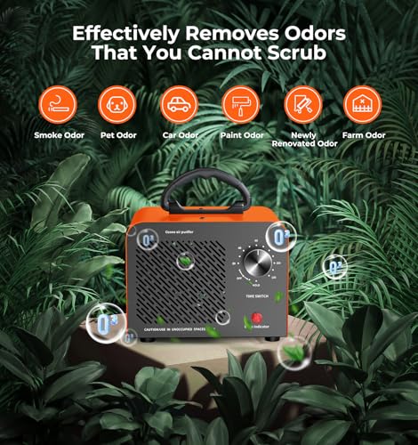 Hadlook Ozone Generator, 48,000mg/h High Capacity O3 Ozone Machine, Orange - color: Orange