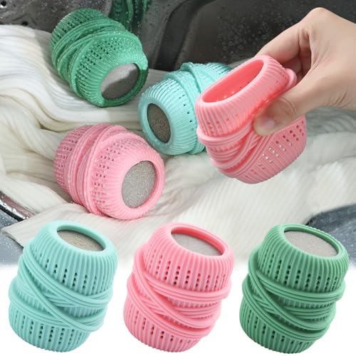 3 Pcs Washing Machine Laundry Ball Reusable Fabric Softener Dispenser Balls for Washing Machine Softener Liquid Refillable Ball Cleaning Tool Household Dryer Balls (Pink Blue Green)
