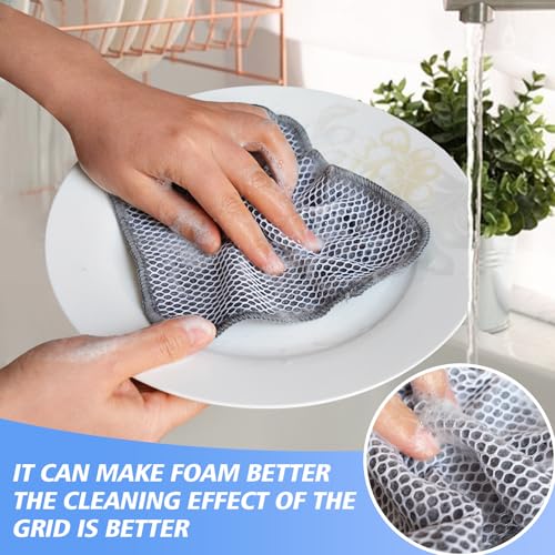 KinHwa Dish Cloths for Washing Dishes with Scrub Side, Microfiber Dish Rags - color: Gray, size: 12inchx12inch