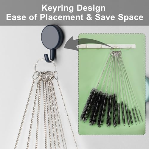 Ixiaoyoo 12 Pcs Straw Cleaner Brushes Set, 8.2 Inch Nylon Cleaning Brush - color: 8.2 Inch Black Cleaning Brushes