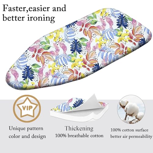 Small Ironing Board Cover Scorch Resistant, Table top Ironing Cover with Padding Heat Reflective Heavy Duty Pad (Colored Leaves, 12.5"x32") - color: Colored Leaves