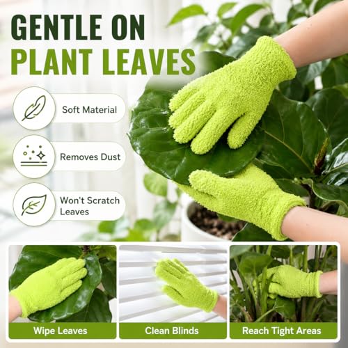 Dusting Gloves, Ambidextrous Washable Cleaning Gloves, Multipurpose for Home Car Plant Blind Hard-to-Reach Surface Indoor Outdoor Cleaning