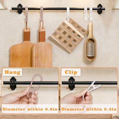20 Pack Laundry Hooks with Clips, Heavy Duty Clothes Pins & Single Clip Hangers, Outdoor Closet Organizer for Socks, Towels, Bathroom, Kitchen