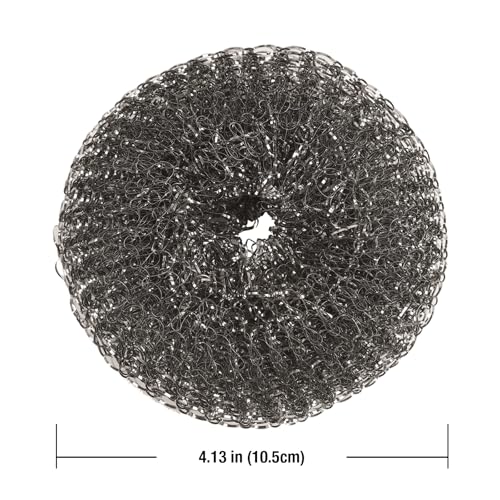 Stainless Steel Wool BBQ Grill Cleaning Scrubber Pads, 4 Pack - style: Replacement mesh scrubbers 4