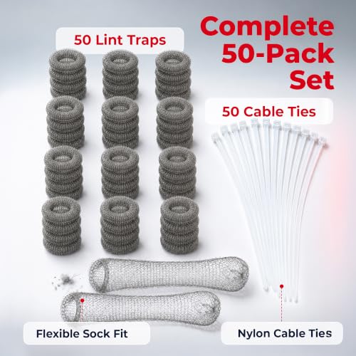 Washing Machine Lint Trap Stainless Steel 50-Pack - style: Pack of 50