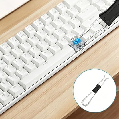 60 Pcs Mechanical Keyboard Switches, 3-Pin Clicky Tactile Dustproof Keyboard Switch Replacement Kit with Switch Puller and Cleaning Brush for Keyboard DIY
