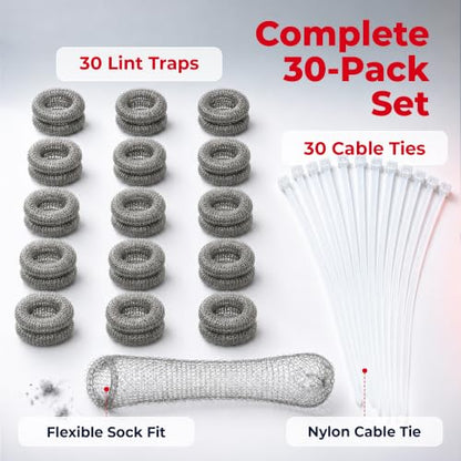 Washing Machine Lint Trap Stainless Steel 30-Pack - style: Pack of 30