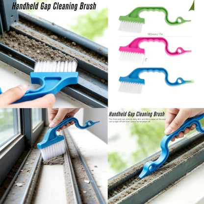 Crevice Cleaning Brush Set, 22 Pieces, Small Gap Brushes for Bathroom, Kitchen, Window Grooves, Corners, Sinks, Tiles, and Faucets (22pcs)