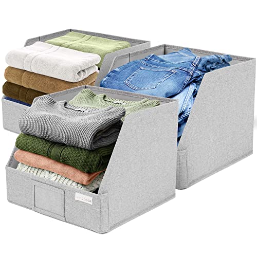 VIVIDECOR Trapezoid Closet Shelf Organizer, Baskets for Organizing, Storage Baskets for Shelves, Cubbies Storage Bins for Clothes, Gray - color: Light Gray