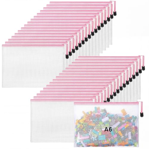 Jetec 32 Mesh Zipper Bags Bikini, Pink, 7.5 x 5 Inch, 32 Pcs - color: Pink, size: 7.5 x 5 Inch