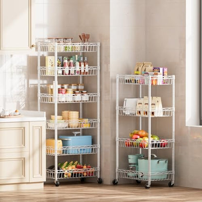 SINGAYE 6 Tier Shelf Wire Shelving Adjustable Storage Shelves Basket Rack - color: White, size: 4-Tier[17"Dx12"Wx50"H]