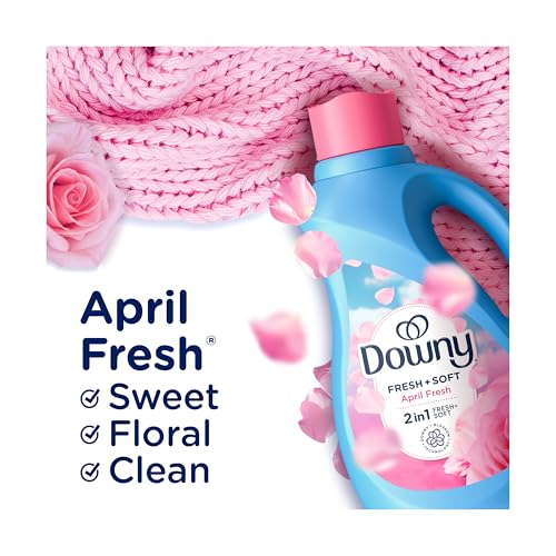 Downy Soft, 2 in 1 Soft and Fresh Liquid Fabric Softener, April Fresh, 44 fl oz, 60 Loads, Fabric Conditioner Liquid Provides Softness and Freshness for Fabrics - size: 44 Fl Oz (Pack of 1)