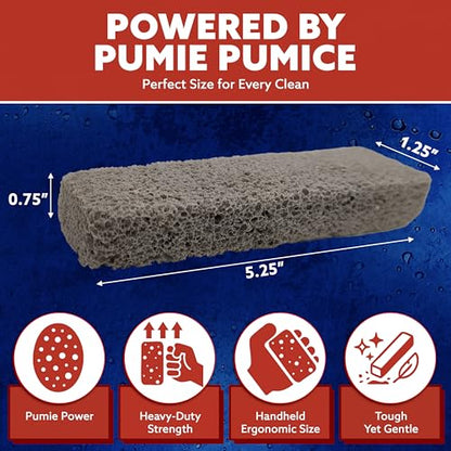 PUMIE Pumice Scouring Stick for Cleaning Toilet Rings Stain & Hard Water Rings, Extra Strong Heavy Duty Pumice Stone for Toilet Cleaning, Rust, Grills, Tough Bathroom, Ovens, Pools & Tubs - Pack of 12 - size: 12 Count (Pack of 1)