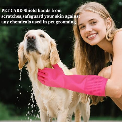 Rubber Gloves for Cleaning – 3 Pairs Reusable Gloves for Dishwashing, Kitchen and Household Tasks, 15-Inch Long (Regular Style, Large (Fits Medium Hands)) - size: Large (Fits Medium Hands), style: Regular Style