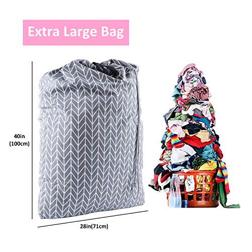 SWISSELITE Heavy Duty Laundry Bag, Large Travel Dirty Clothes Bag - color: Parallelogram Gray
