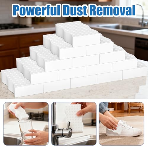 20 Pack Magic Sponges Cleaning Eraser, 2X Density Melamine Sponges