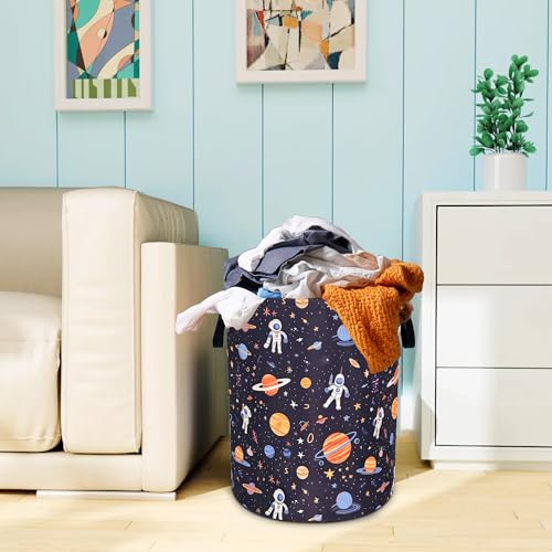 Astronaut Planet Universe Laundry Basket Foldable Oxford Cloth 18.9x16.5 In - color: Astronaut