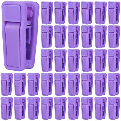 KISEER 40 Pcs Plastic Baby Hanger Clips Slim-line Finger Clips Set for Clothes Hanger Velvet Hanger (Purple) - color: Purple, size: 40 Pcs